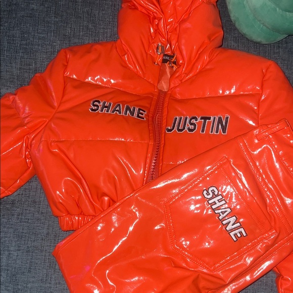 Shane Justin Jackets & Blazers - Shane Justin Women's Orange Puffer Jacket